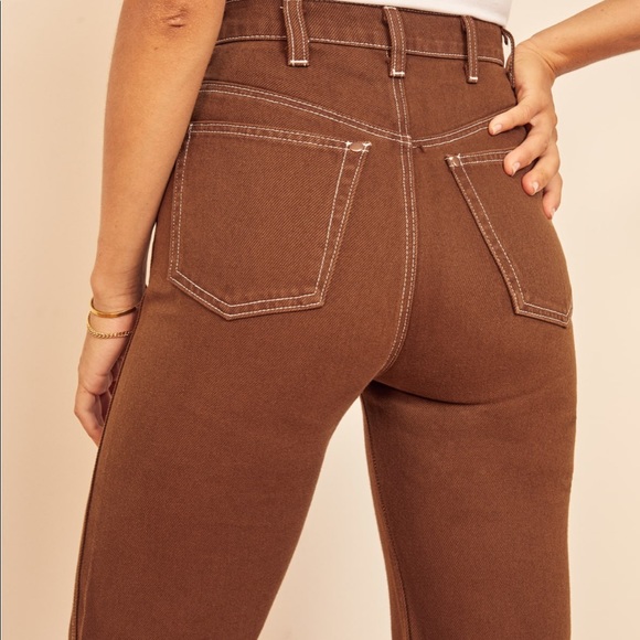 Reformation Jeans Chocolate Brown Cowboy Jeans size 31 - Picture 4 of 10